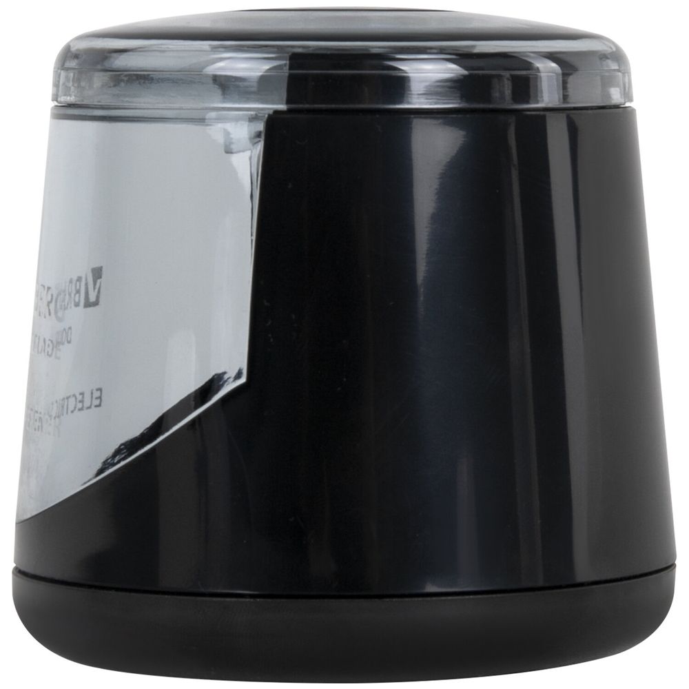 Точилка электрическая BRAUBERG DOUBLE BLADE BLACK, двойное лезвие, питание от 2 батареек АА