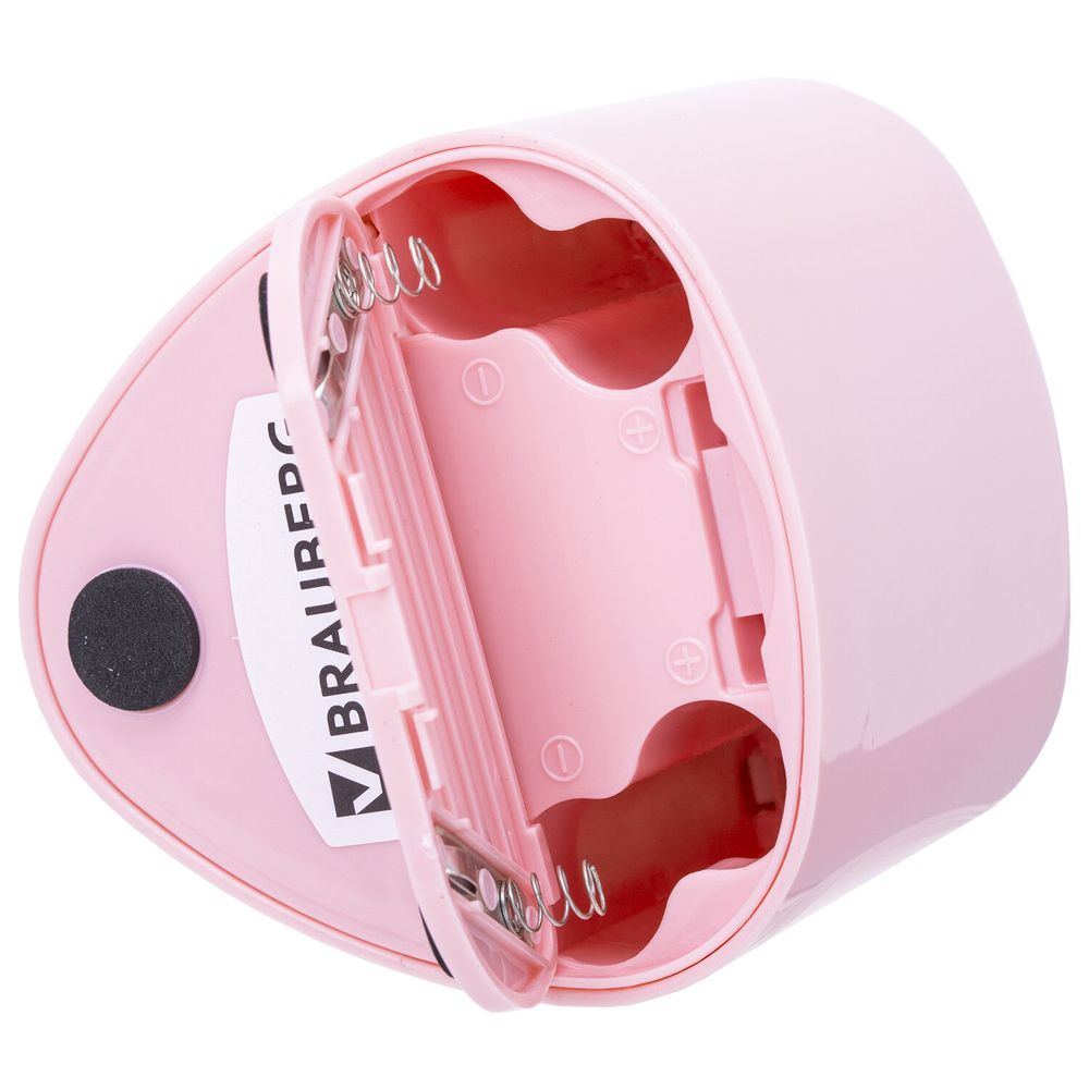 Точилка электрическая BRAUBERG DUAL (для 2 диаметров карандашей!), 4 батарейки АА, розовая