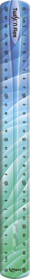 Линейка 30см MAPED FLEX PATTERNS, двусторонняя, неломающаяся, градиентная расцветка