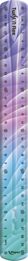 Линейка 30см MAPED FLEX PATTERNS, двусторонняя, неломающаяся, градиентная расцветка