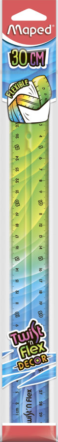 Линейка 30см MAPED FLEX PATTERNS, двусторонняя, неломающаяся, градиентная расцветка