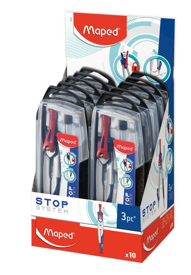 Готовальня MAPED STOP SYSTEM 3предмета, ударопрочный футляр