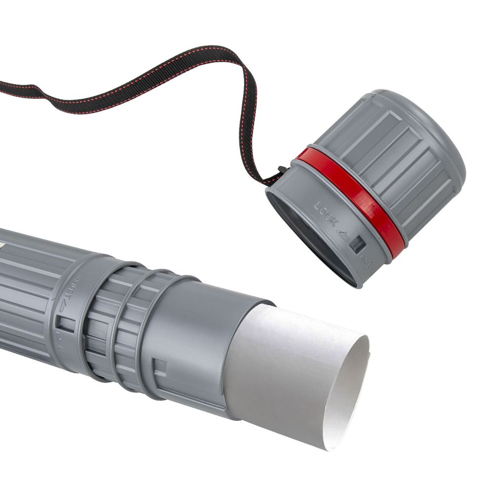 Тубус для чертежей телескопический, длина 64-100 см, формат А0, диаметр 8,5 см, с ремнем, серый, BRAUBERG