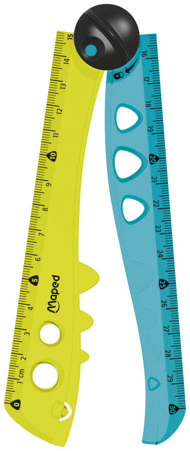 Линейка CROC CROC 15-30 см складная с фиксатором, фигурная, полупрозрачная, в блистере
