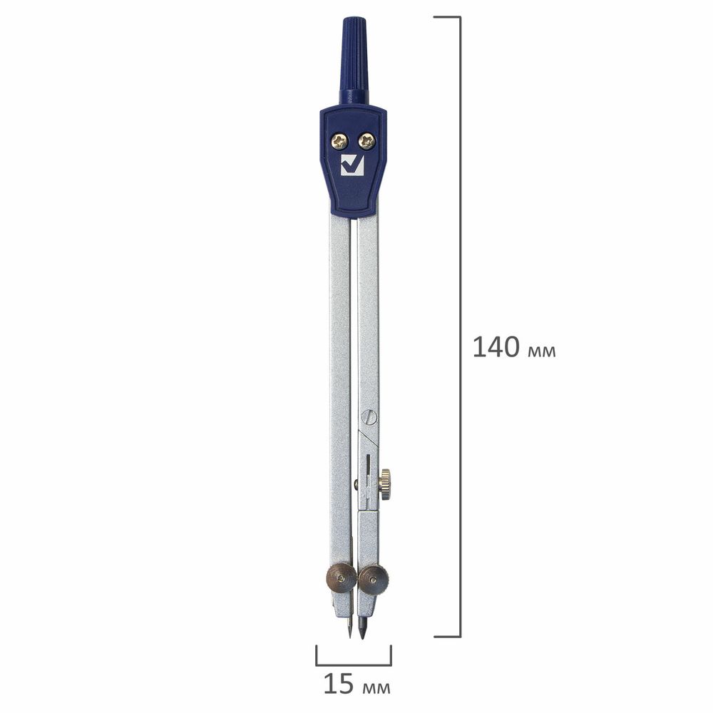 Готовальня BRAUBERG "Student Oxford", 5 предметов: циркуль 140 мм, 2 вставки, держатель, грифель
