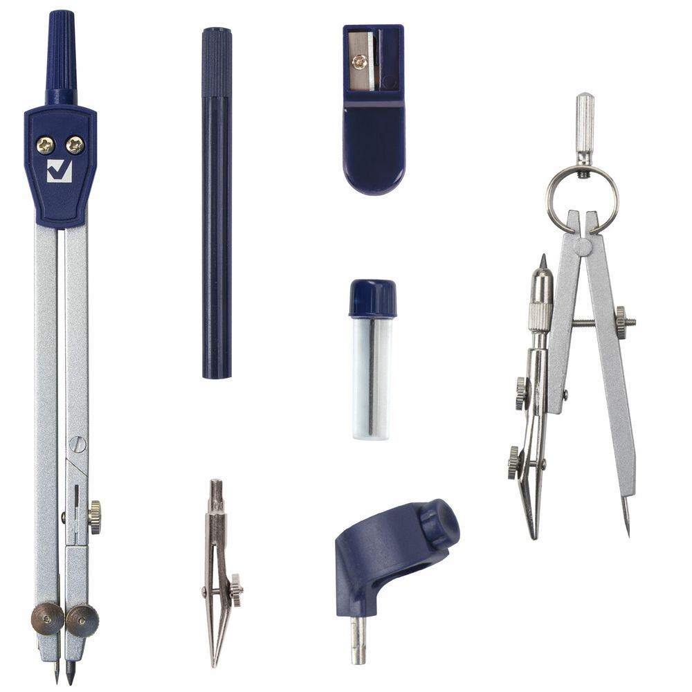 Готовальня BRAUBERG "Student Oxford", 7 предметов: наполнение-1, пенал с подвесом