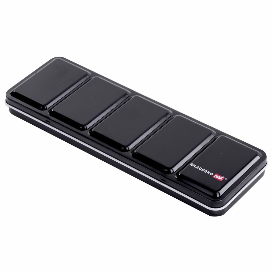 Акварель художественная кюветы НАБОР 24 цвета по 3,5 г, металлический кейс, BRAUBERG ART PREMIERE