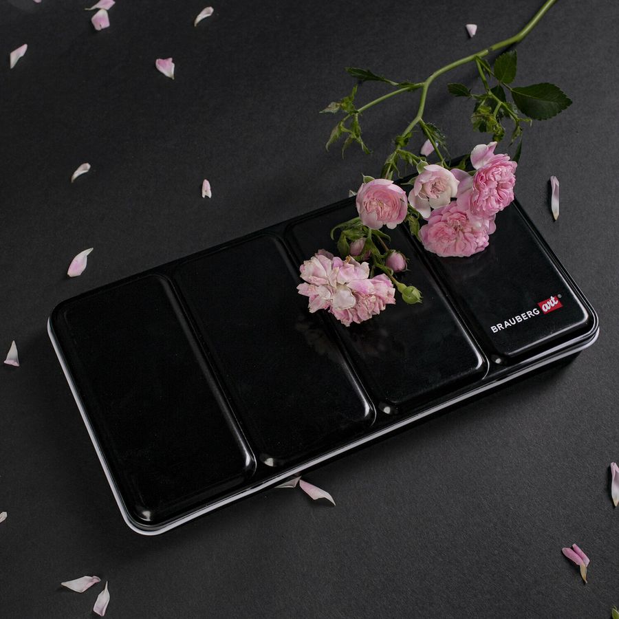 Акварель художественная кюветы НАБОР 36 цветов по 3,5 г, металлический кейс, BRAUBERG ART PREMIERE