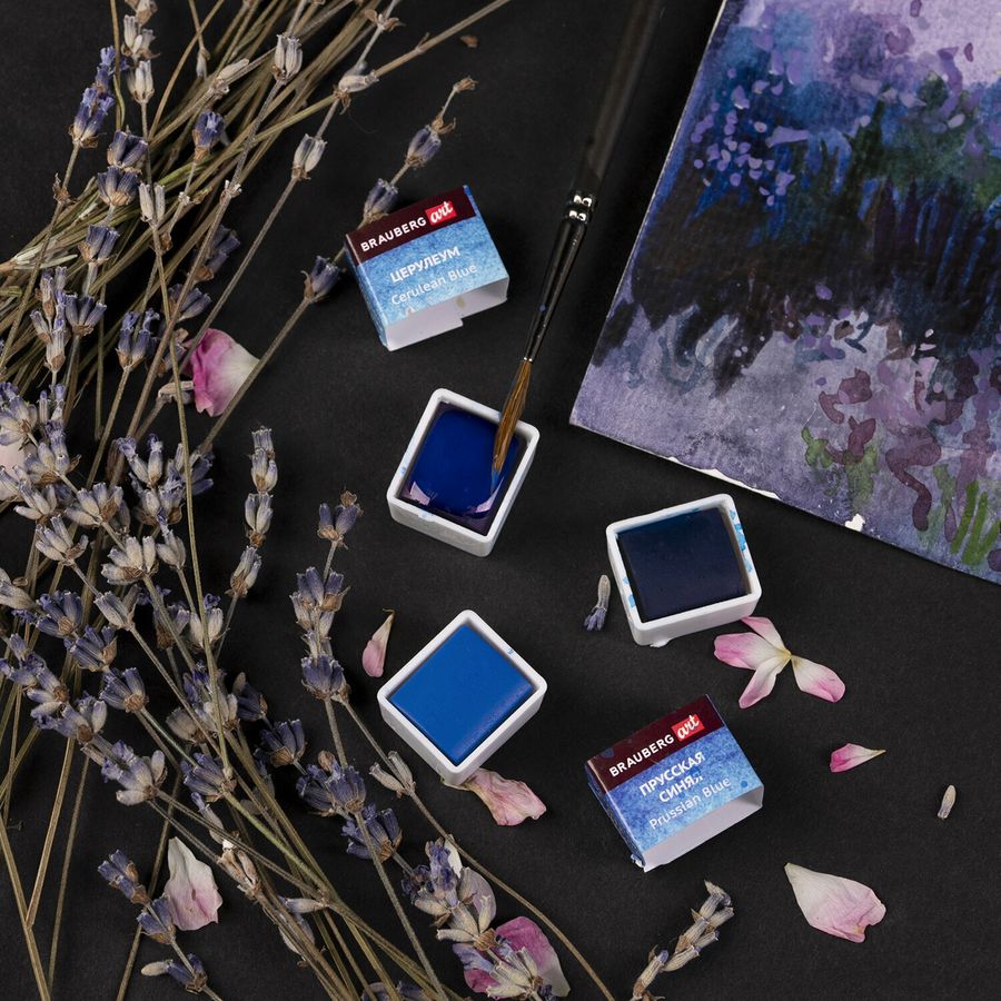 Акварель художественная кюветы НАБОР 36 цветов по 3,5 г, металлический кейс, BRAUBERG ART PREMIERE