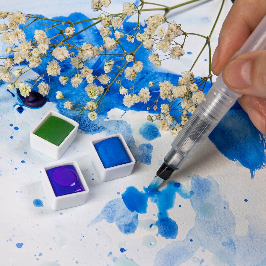 Акварель художественная кюветы НАБОР 36 цветов по 3,5 г, пластиковый кейс, BRAUBERG ART CLASSIC