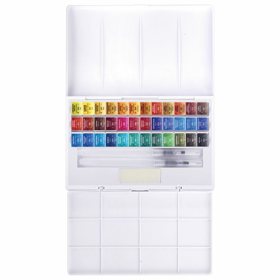 Акварель художественная кюветы НАБОР 36 цветов по 3,5 г, пластиковый кейс, BRAUBERG ART CLASSIC