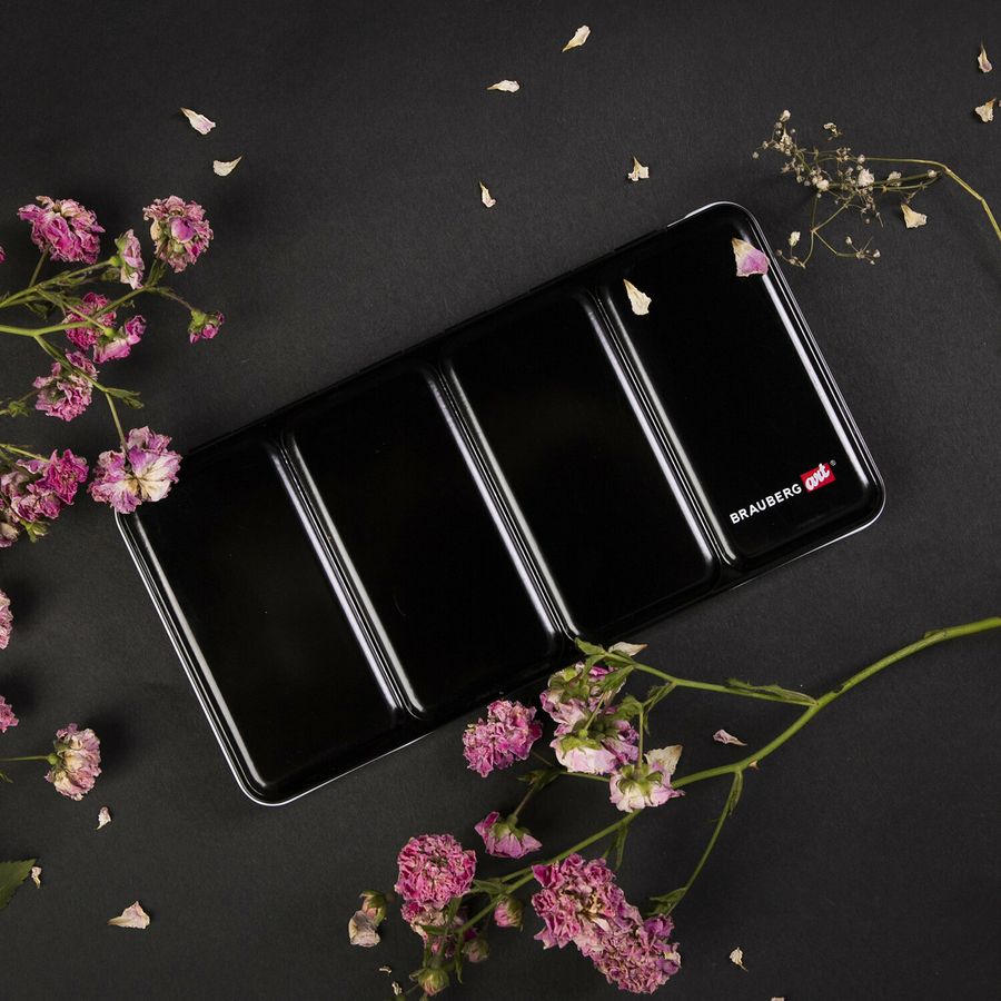 Акварель художественная кюветы НАБОР 48 цветов по 3,5 г, металлический кейс, BRAUBERG ART PREMIERE