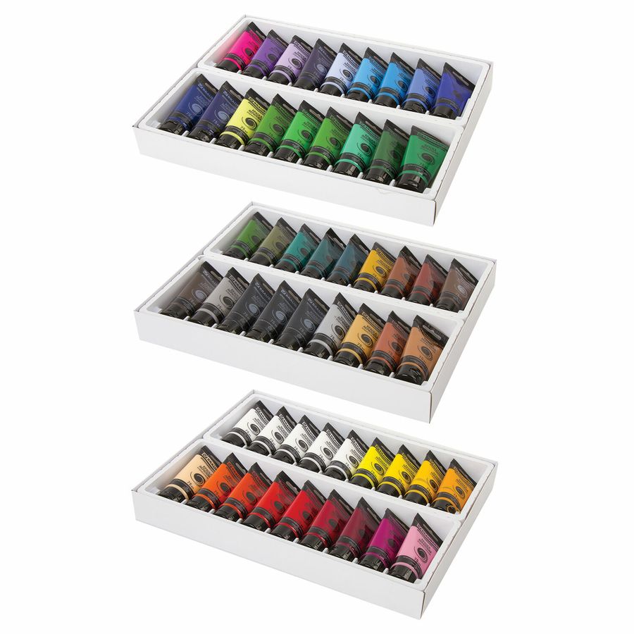 Краски акриловые художественные BRAUBERG ART CLASSIC, НАБОР 54 шт, 49 цветов, в тубах 75 мл