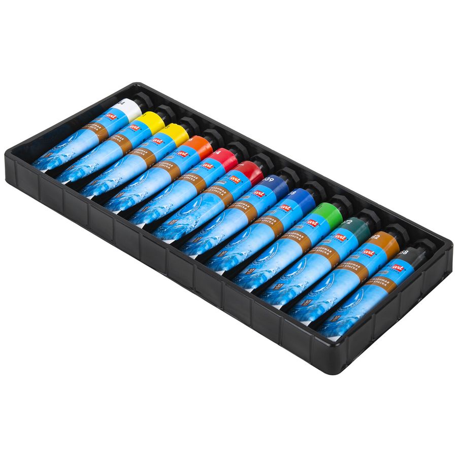 Краски масляные ВОДОРАЗБАВИМЫЕ художественные, 12 цветов по 37 мл в тубах, BRAUBERG ART PREMIERE