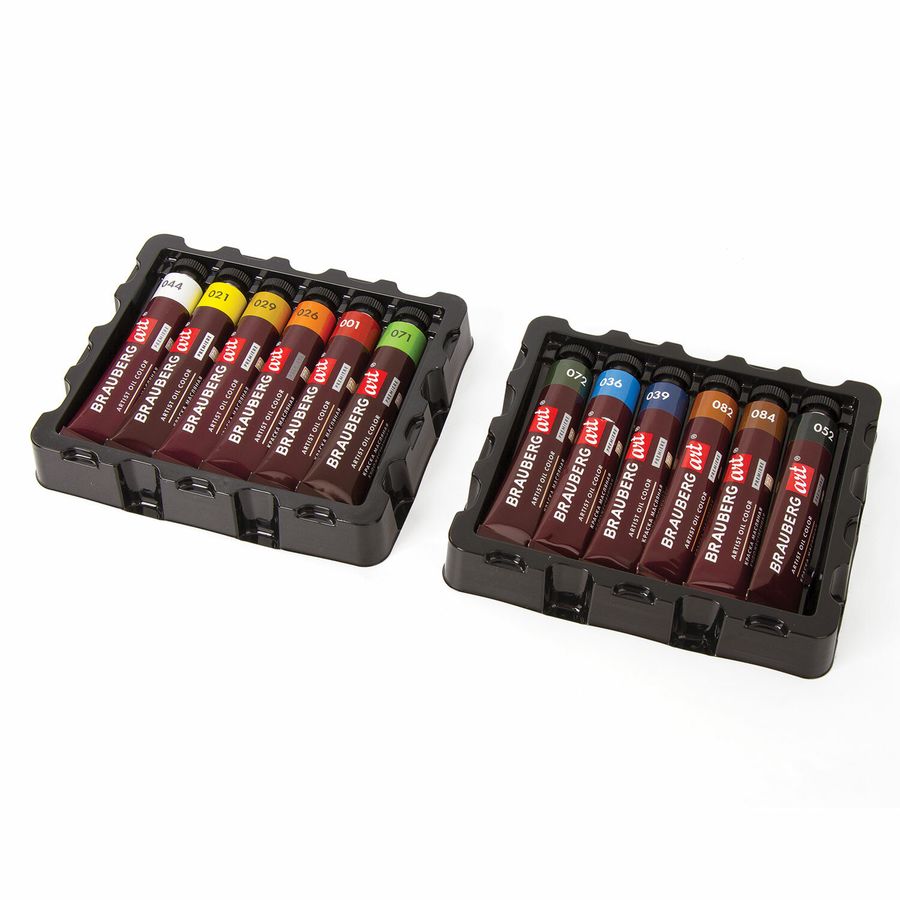 Краски масляные художественные BRAUBERG ART PREMIERE, 12 цв. по 22 мл, в тубах