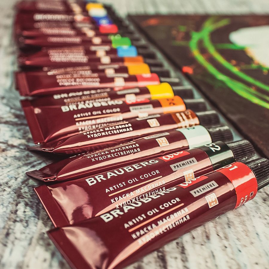 Краски масляные художественные BRAUBERG ART PREMIERE, 18 цв. по 12 мл, в тубах