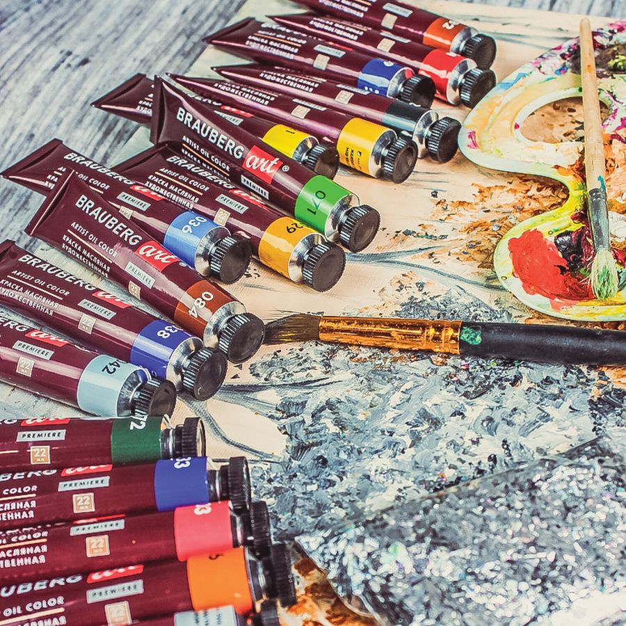 Краски масляные художественные BRAUBERG ART PREMIERE, 18 цв. по 22 мл, в тубах