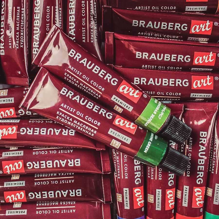 Краски масляные художественные BRAUBERG ART PREMIERE, 24 цв. по 12 мл, в тубах