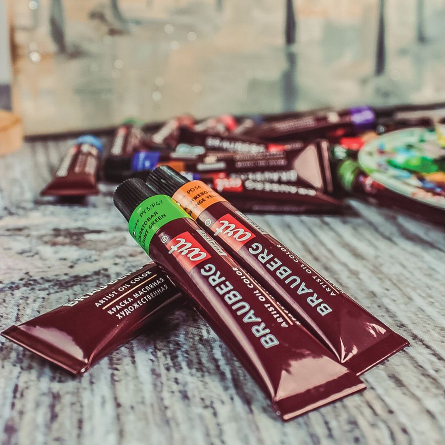 Краски масляные художественные BRAUBERG ART PREMIERE, 24 цв. по 12 мл, в тубах