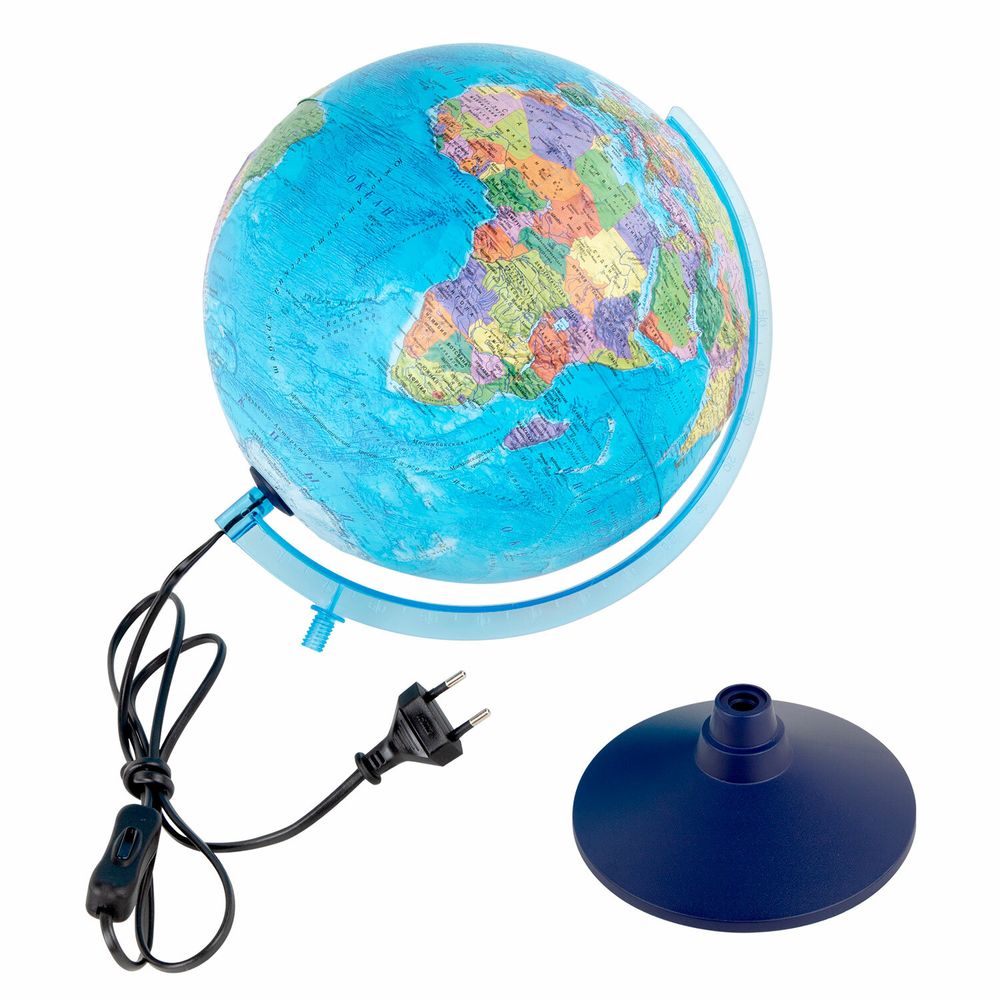 Глобус интерактивный + очки VR политический, Globen, 32 см, рельефный, с подсветкой