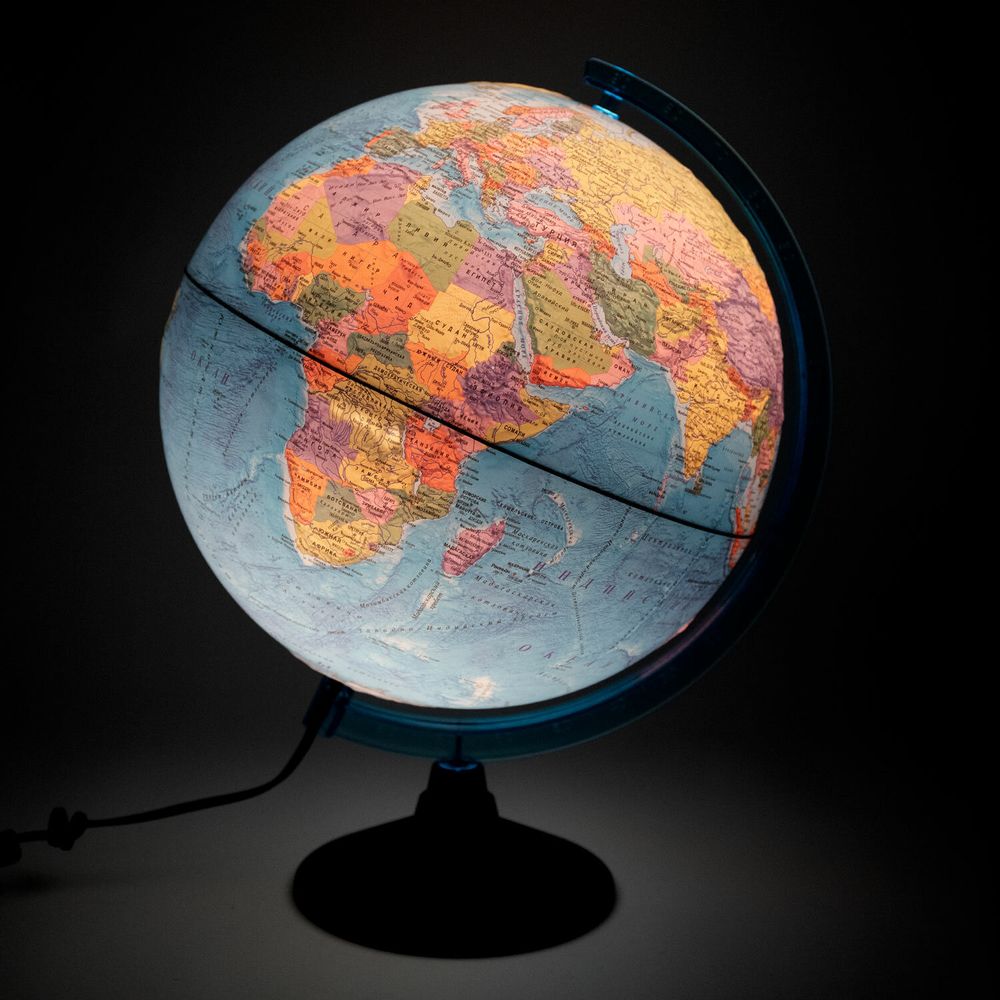 Глобус интерактивный + очки VR политический, Globen, 32 см, рельефный, с подсветкой