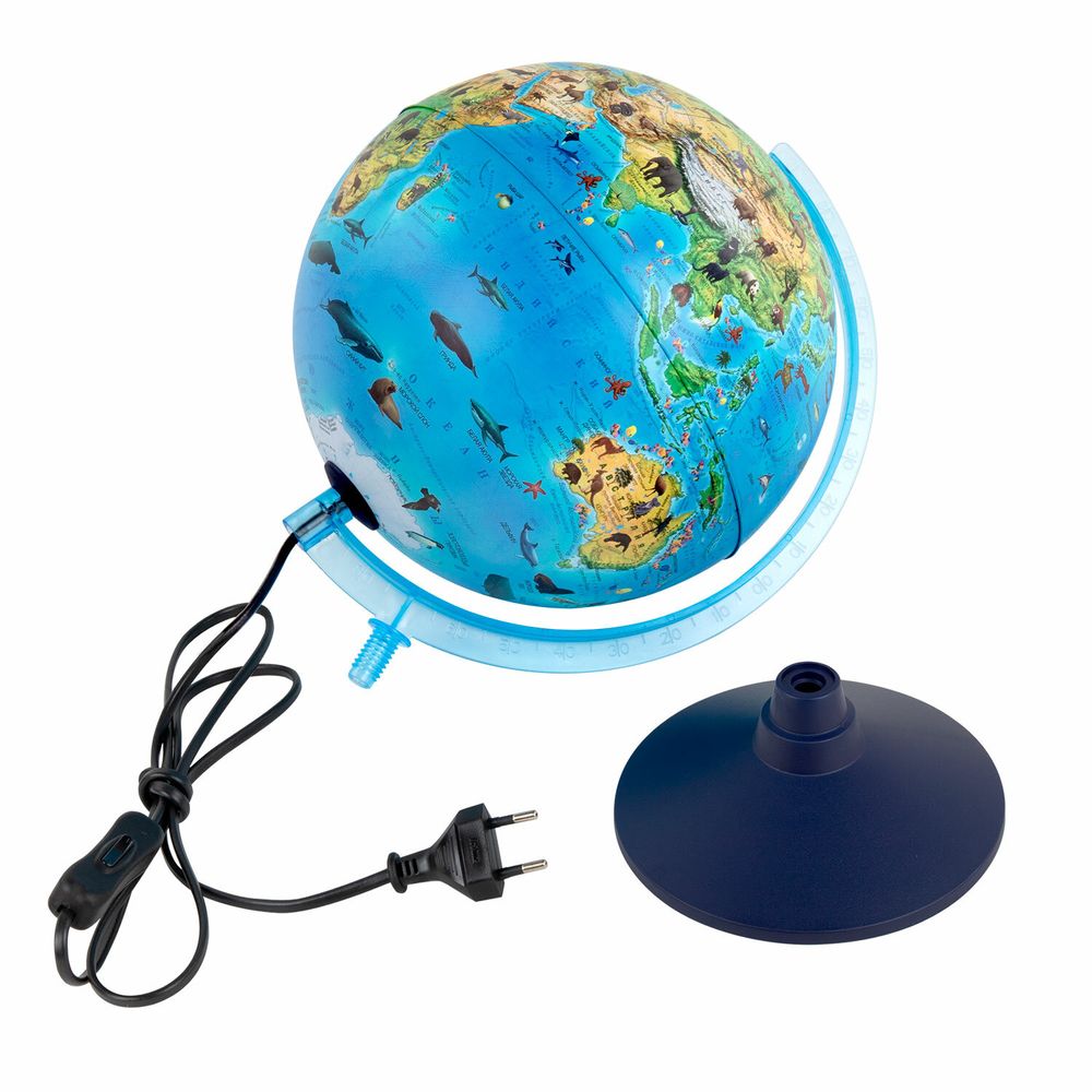 Глобус интерактивный + очки VR, зоогеографический, GLOBEN, 25см, с подсветкой