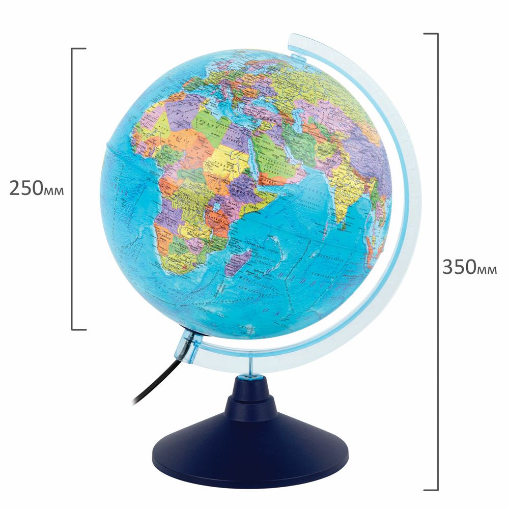 Глобус интерактивный + очки VR, политический, GLOBEN, 25 см с подсветкой