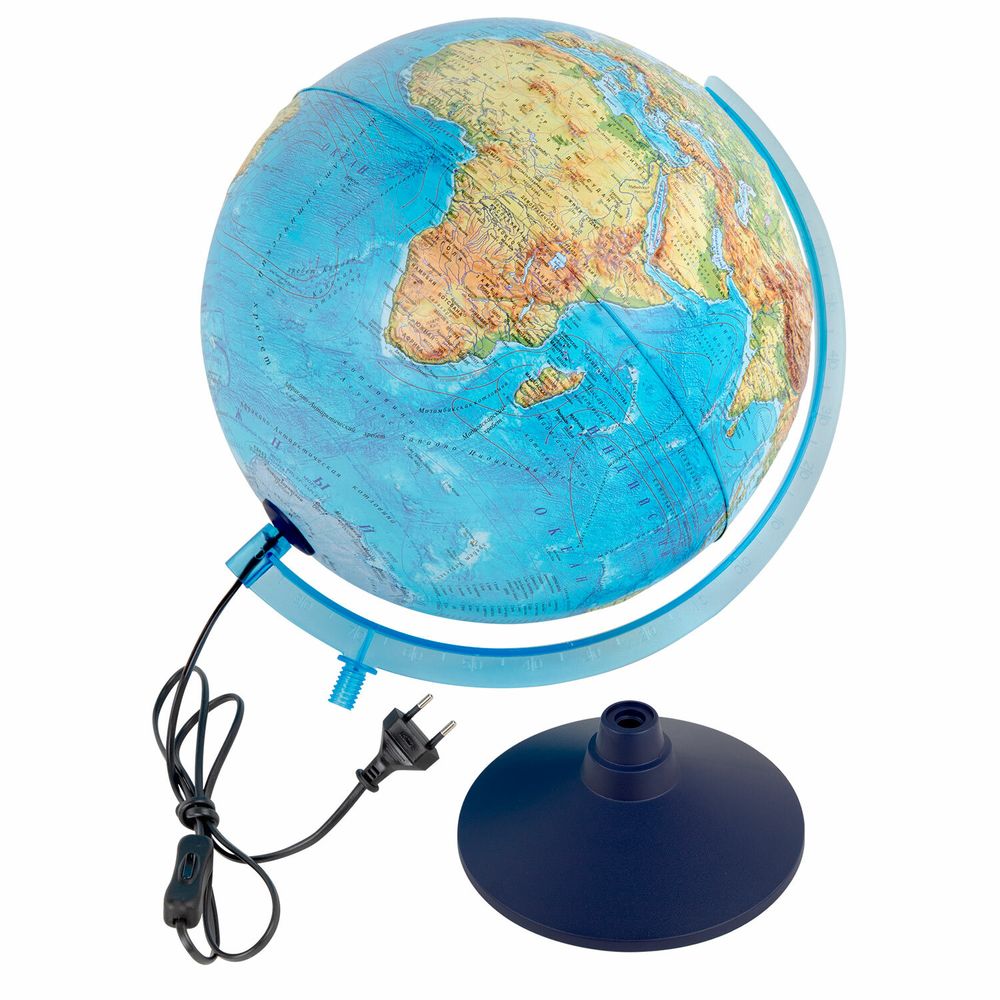 Глобус интерактивный + очки VR, физический / политический, GLOBEN, 32 см, рельефный, с подсветкой
