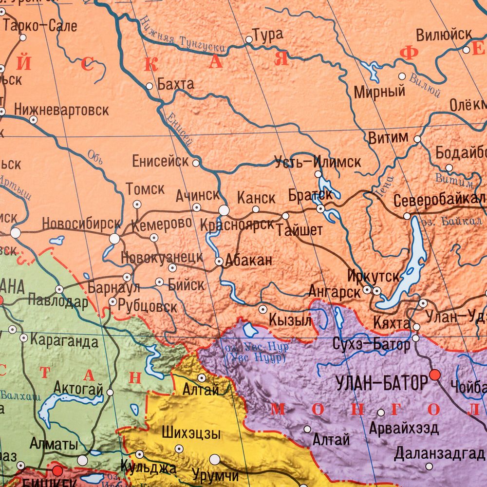 Карта мира политическая 199х134 см, 1:15,5М, с ламинацией, интерактивная, европодвес, BRAUBERG