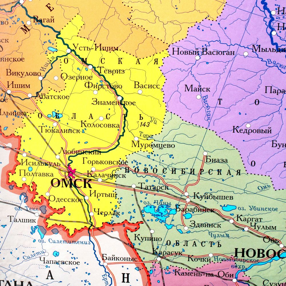 Карта России политико-административная 157х107см, 1:5,5М, интерактивная, европодвес, BRAUBERG