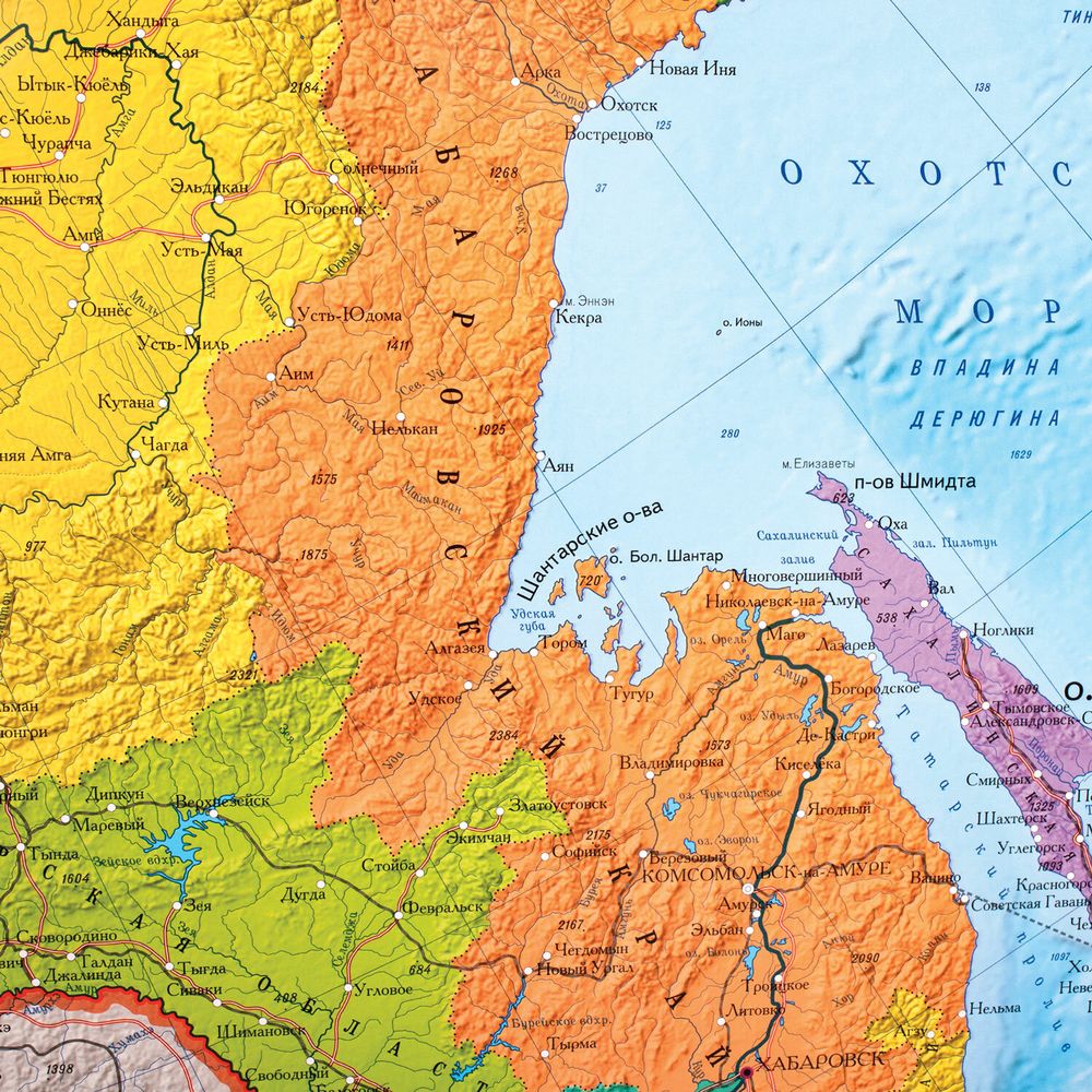 Карта России политико-административная 157х107см, 1:5,5М, интерактивная, европодвес, BRAUBERG