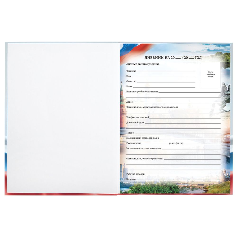 Дневник 1-11 класс 40 л., твердый, BRAUBERG, ламинация, цветная печать, РОССИЙСКОГО ШКОЛЬНИКА-4