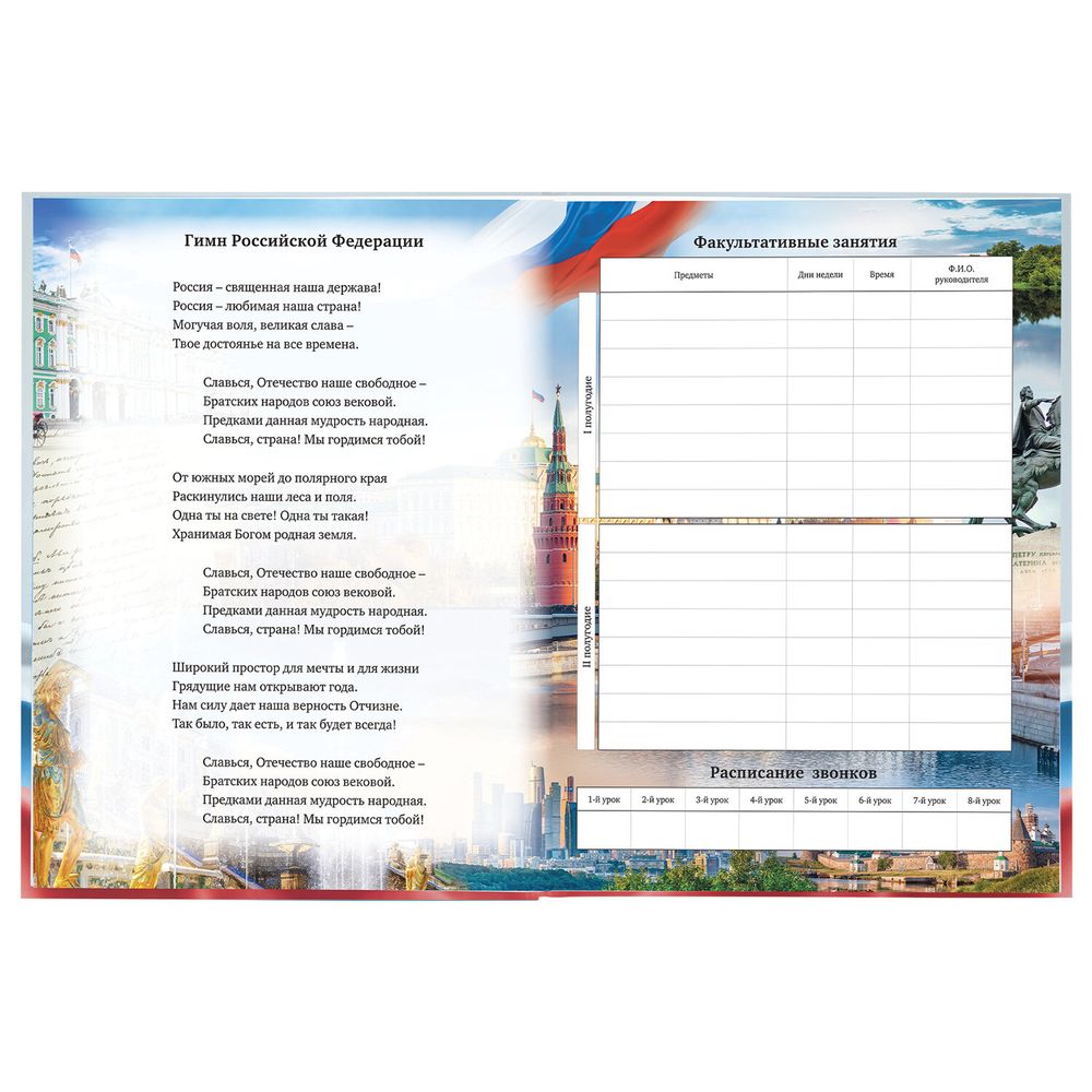 Дневник 1-11 класс 40 л., твердый, BRAUBERG, ламинация, цветная печать, РОССИЙСКОГО ШКОЛЬНИКА-4