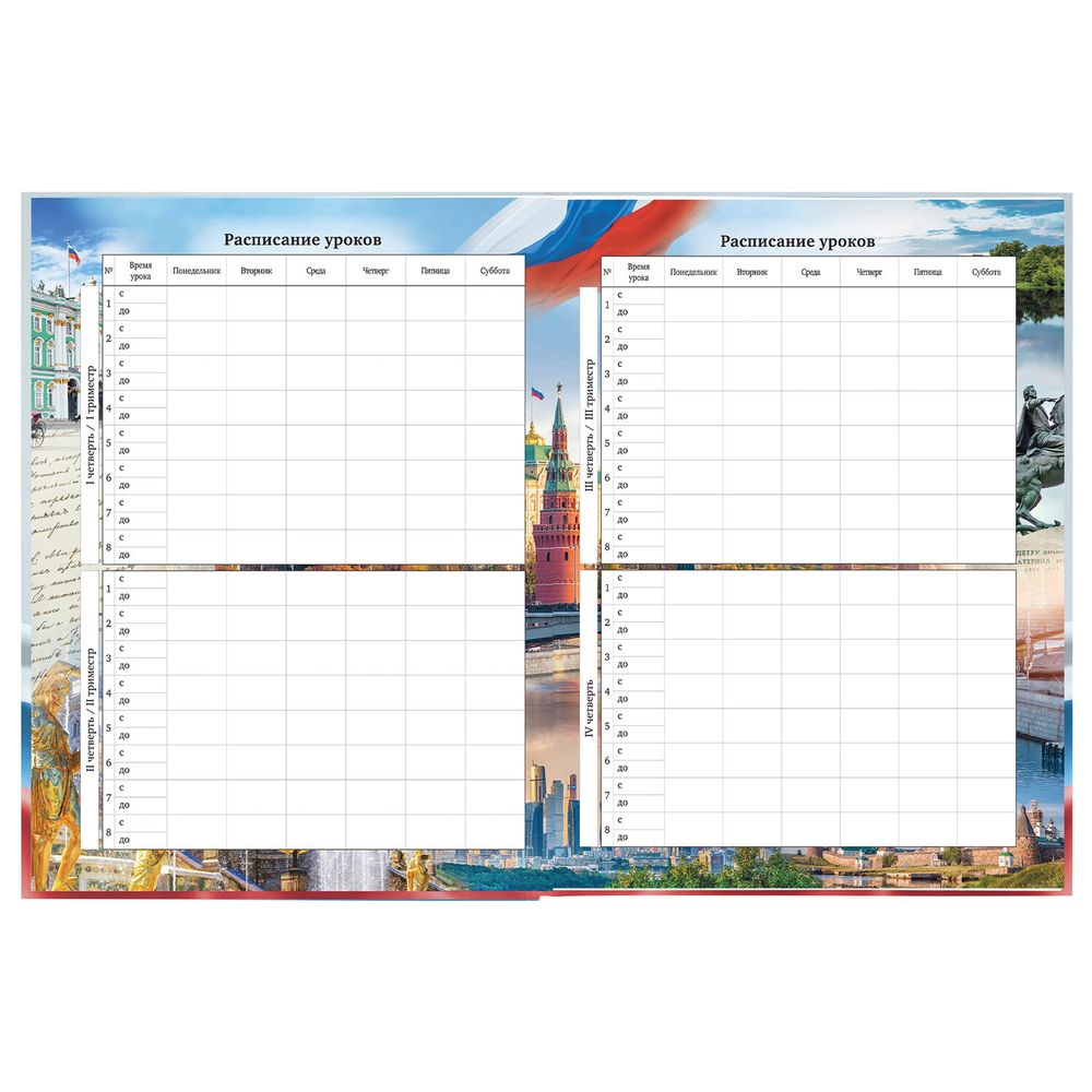 Дневник 1-11 класс 40 л., твердый, BRAUBERG, ламинация, цветная печать, РОССИЙСКОГО ШКОЛЬНИКА-4