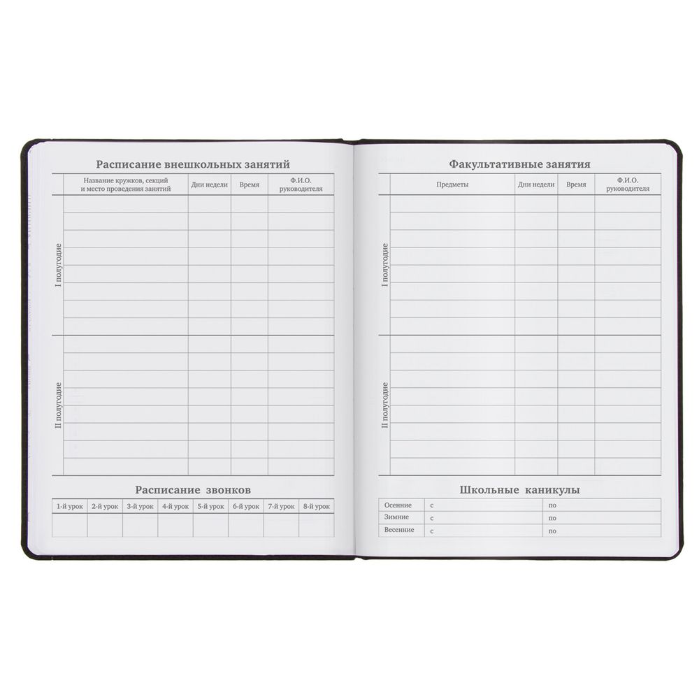 Дневник 1-11 класс 48 л., кожзам (твердая), термотиснение, BRAUBERG 