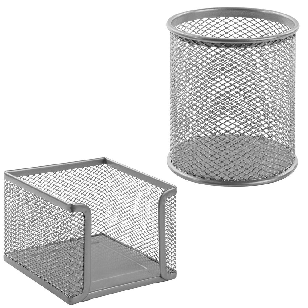 Настольный набор BRAUBERG "Germanium", 6 предметов, серебро, металл