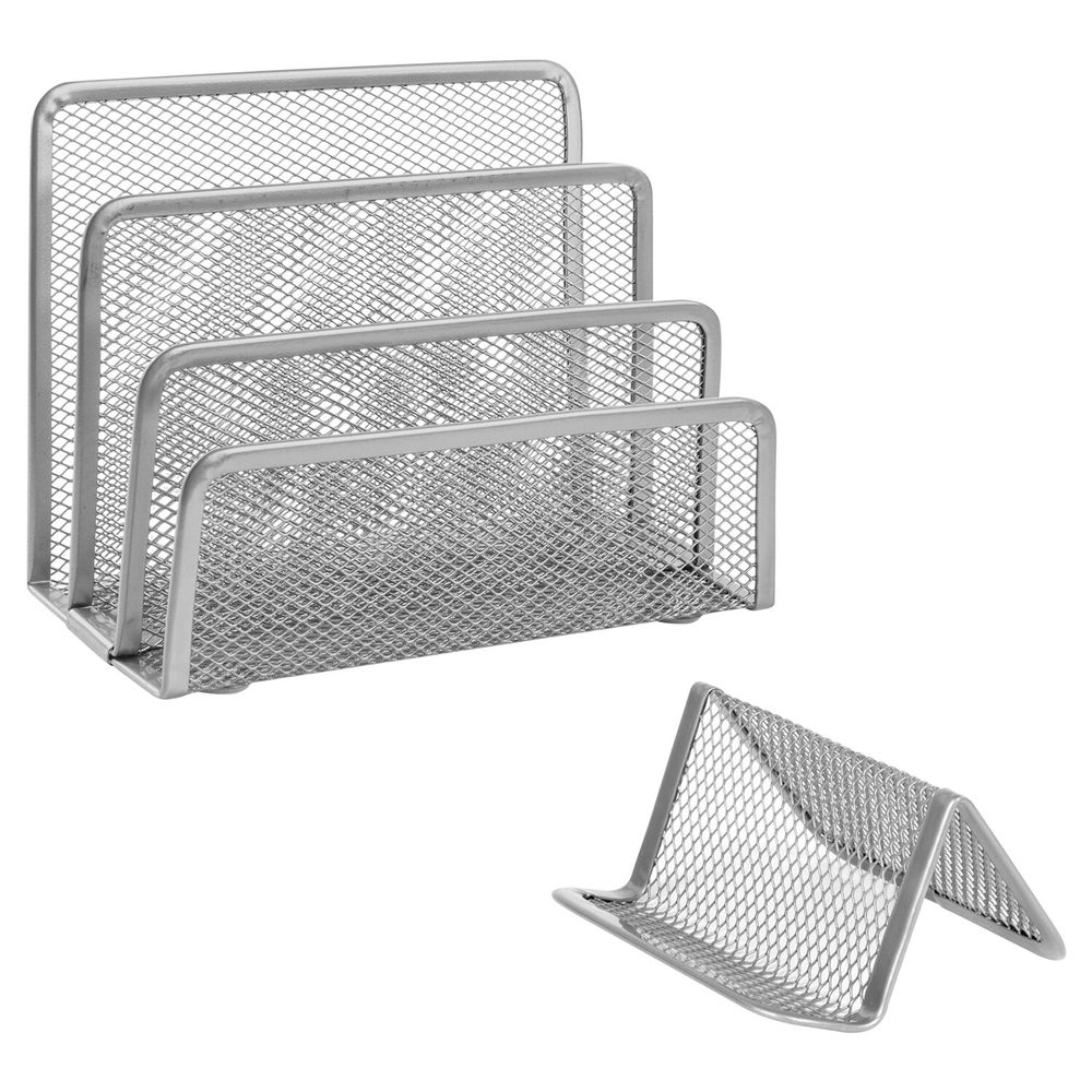 Настольный набор BRAUBERG "Germanium", 6 предметов, серебро, металл