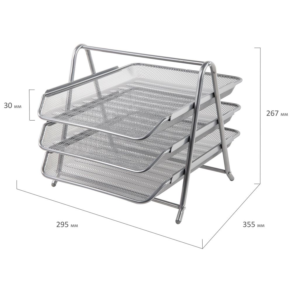 Настольный набор BRAUBERG "Germanium", 6 предметов, серебро, металл