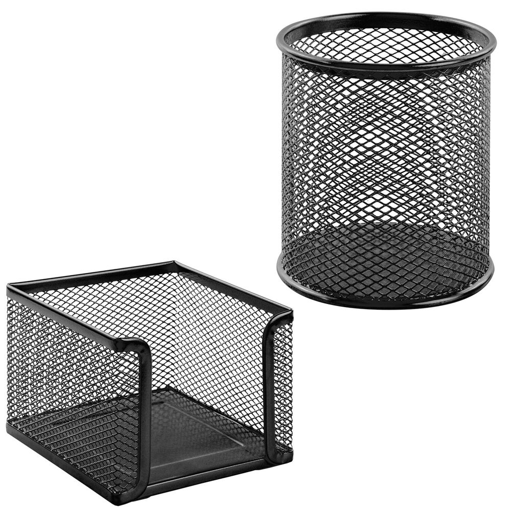 Настольный набор BRAUBERG "Germanium", 6 предметов, черный, металл