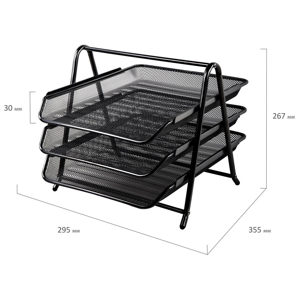Настольный набор BRAUBERG "Germanium", 6 предметов, черный, металл