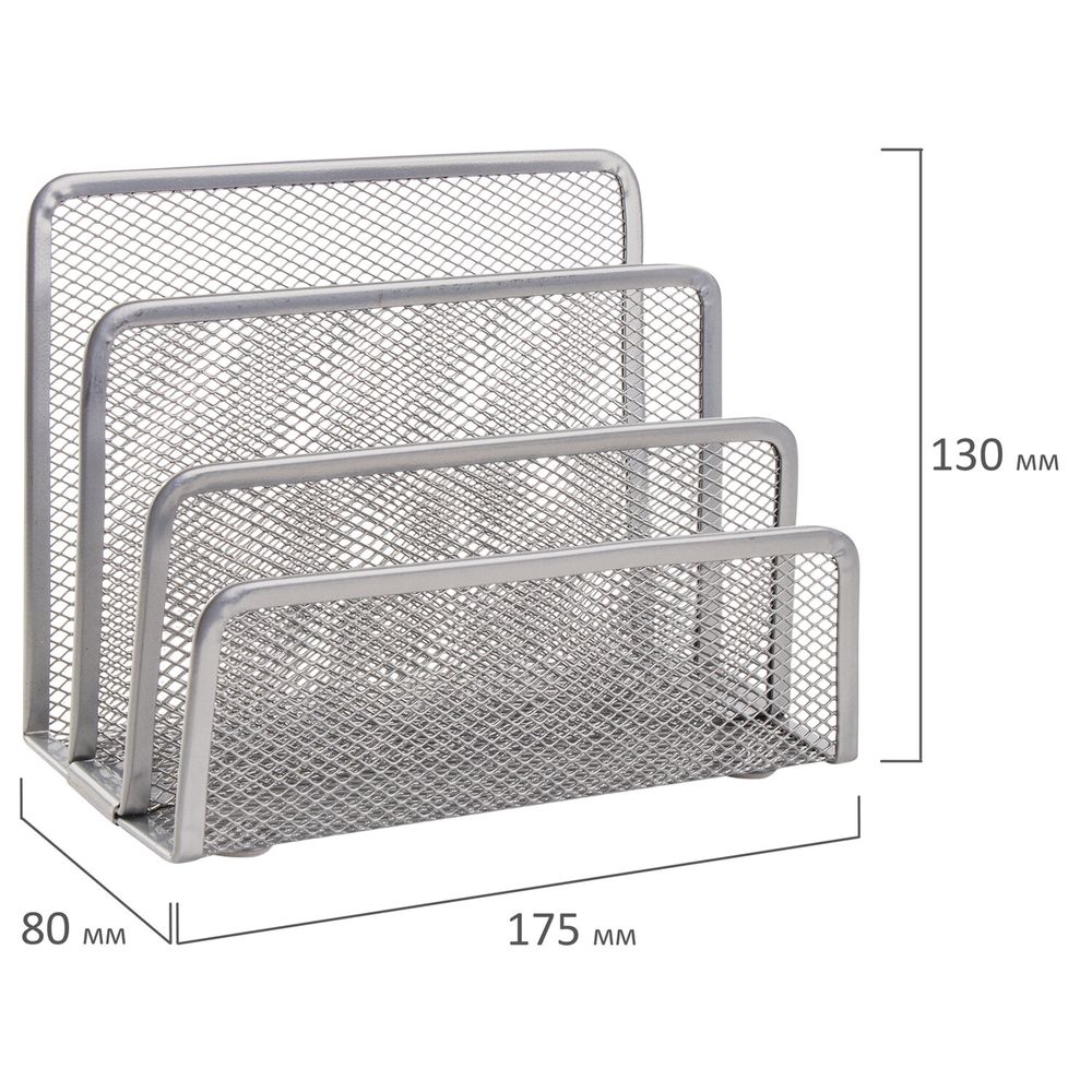 Настольный набор из металла BRAUBERG "Germanium", 4 предмета, серебристый