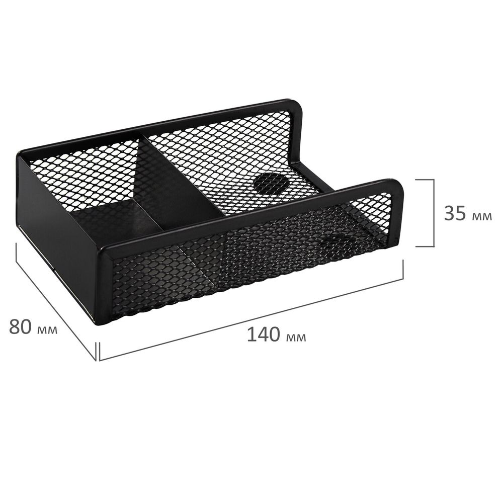 Настольный набор из металла BRAUBERG "Germanium", 4 предмета, черный