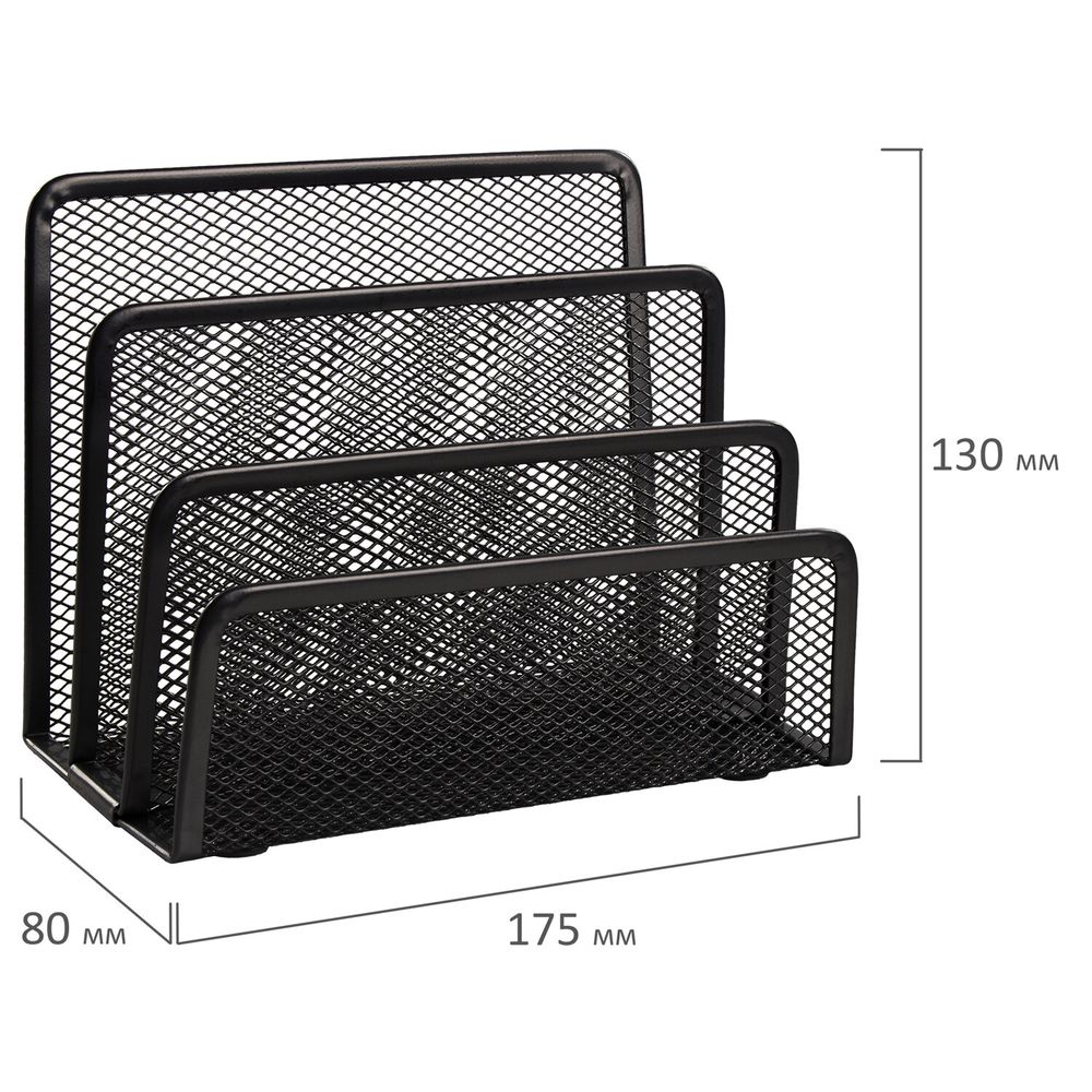 Настольный набор из металла BRAUBERG "Germanium", 4 предмета, черный