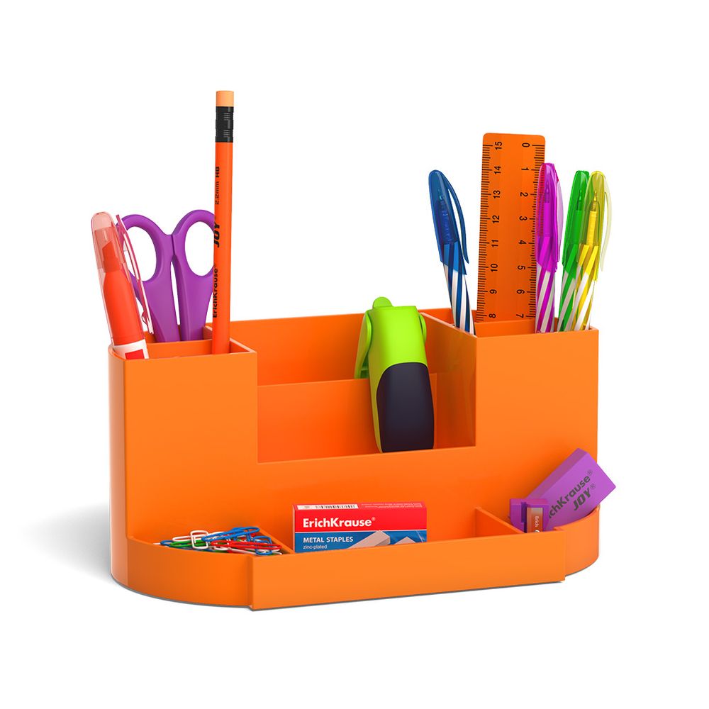 Набор настольный пластиковый ErichKrause Victoria, Neon Solid, оранжевый