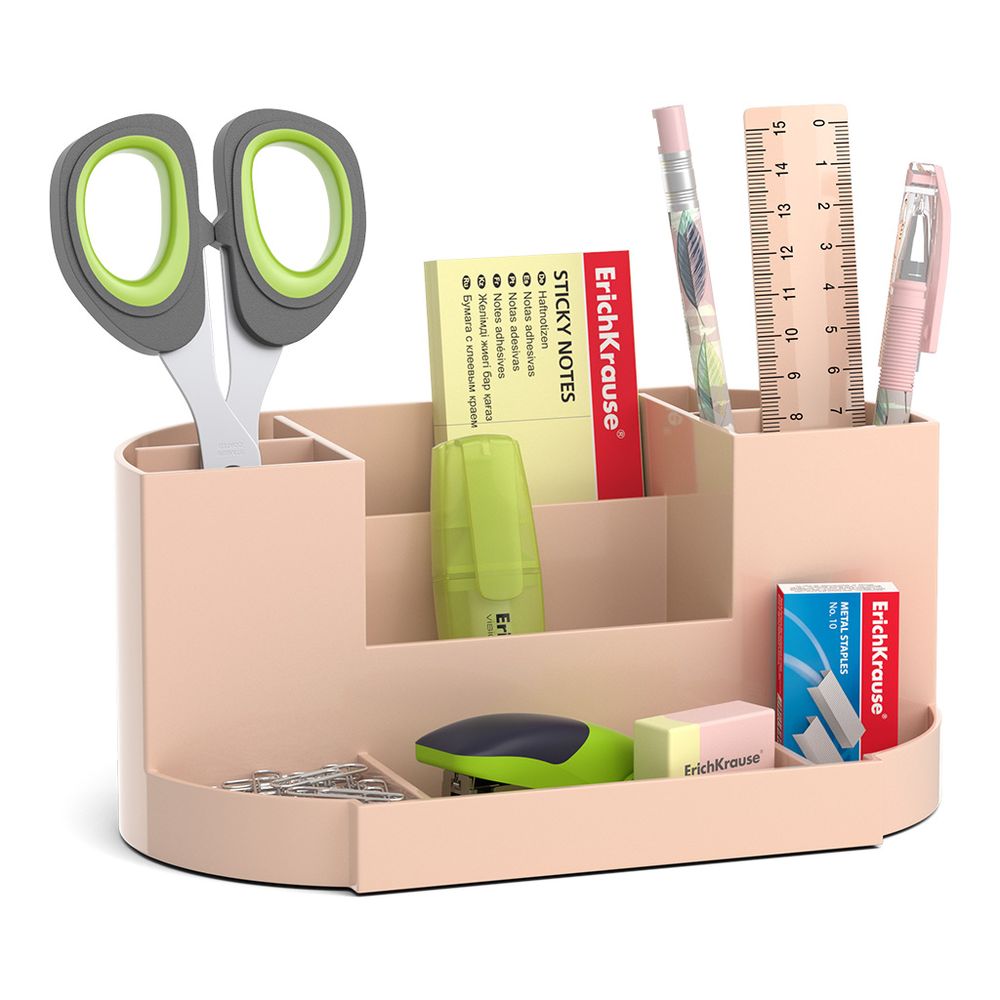 Набор настольный пластиковый ErichKrause Victoria, Powder, розовый