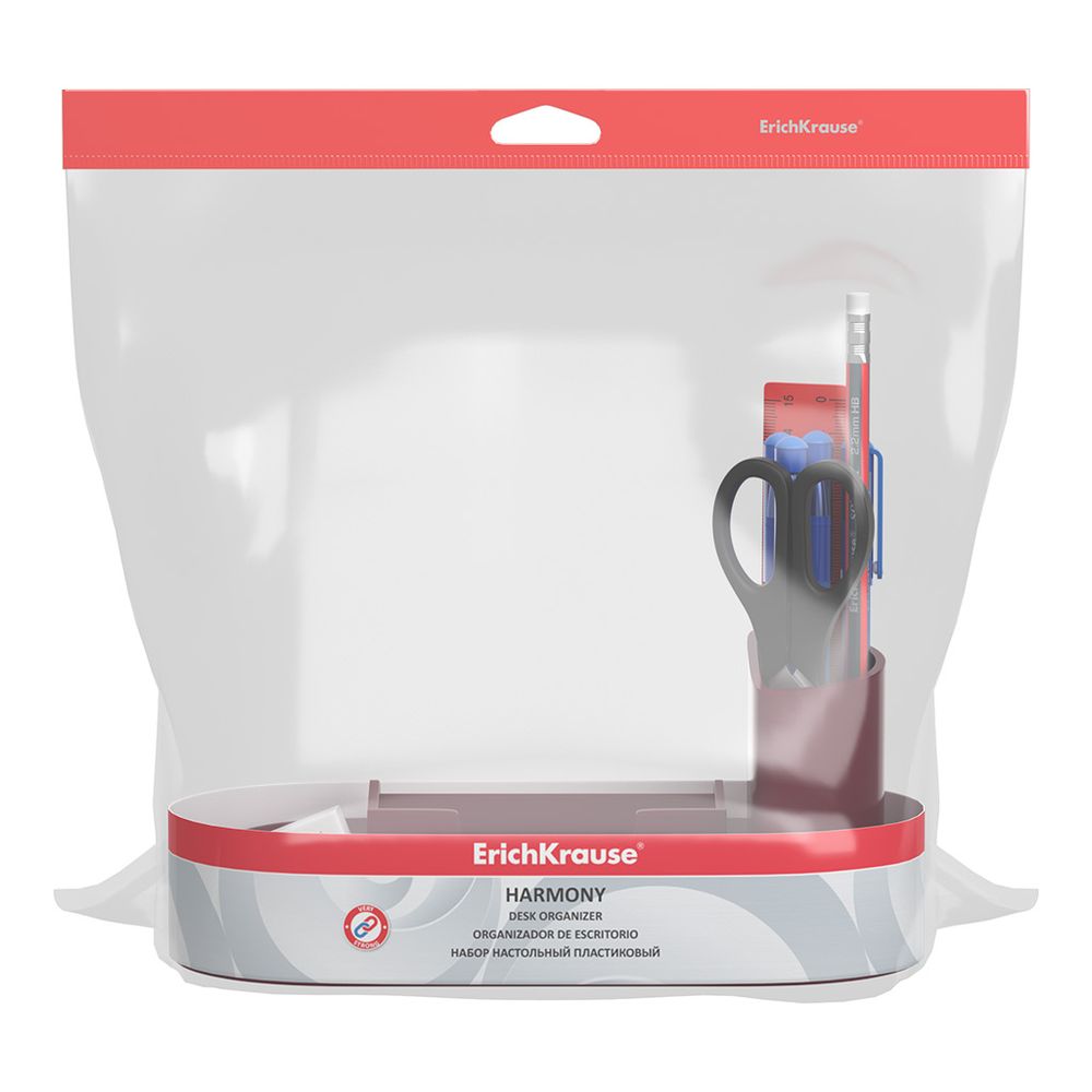 Набор настольный пластиковый ErichKrause Harmony, Marsala, рубиновый