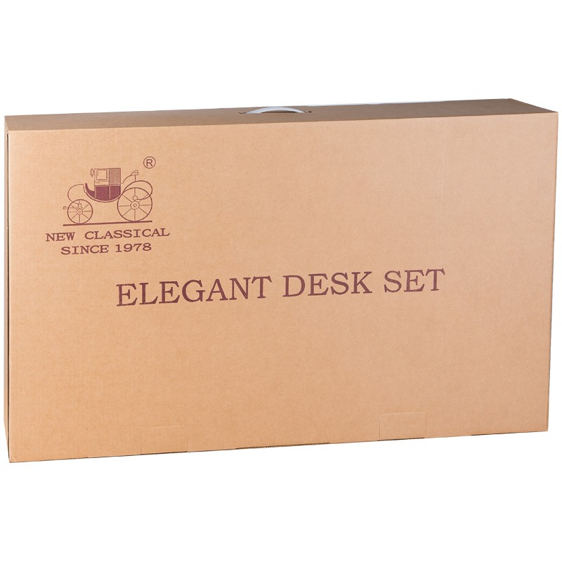 Набор настольный подарочный Delucci, 9 предметов, испанский мрамор с серебр. отделкой, часы в компл.