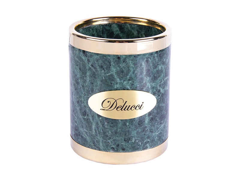 Стакан для карандашей Delucci, зеленый мрамор