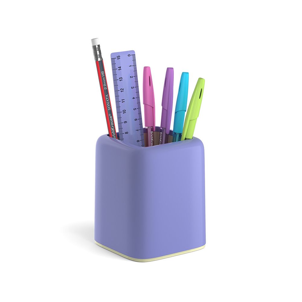 Набор настольный пластиковый ErichKrause Forte, Pastel, фиолетовый с желтой вставкой