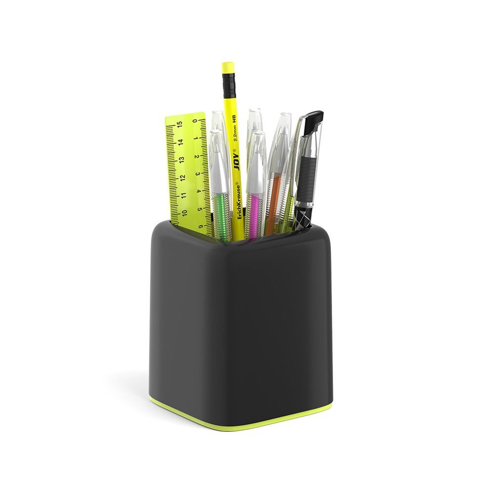 Набор настольный пластиковый ErichKrause Forte, Accent, черный с желтой вставкой